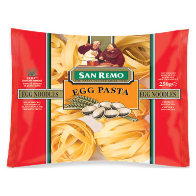 San Remo Tagliatelle Egg Noodle No.92 250g ซานรีโม่เอ้กแท๊กเลียเทลเล่นู้ดเดิ้ล เบอร์ 92 ขนาด 250 กรัม (9215)