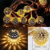 LED Morocco Ball Fairy Garland 3 6M 2.5cm ball String Light For New Year Christmas Wedding Navidad Home Decors Battery Operated