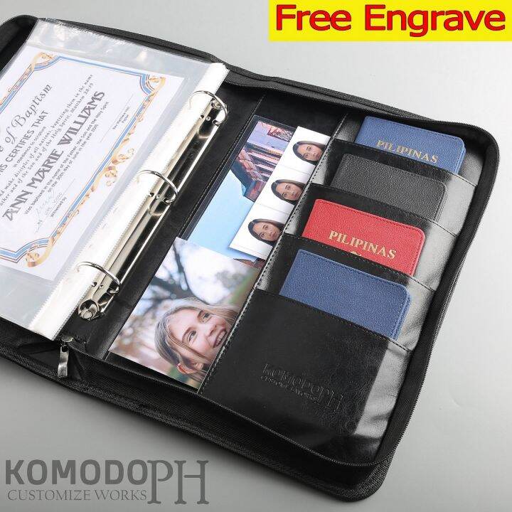 Personalized Leather Portfolio Document Organizer Bag Legal / Long