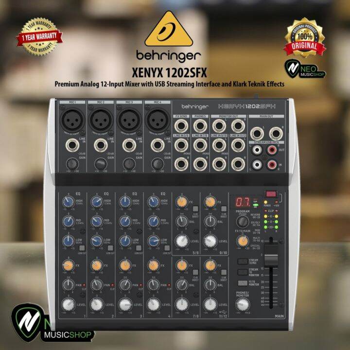 Behringer XENYX 1202 SFX 1202SFX 12 Channel Mixer Audio Soundcard Lazada Indonesia