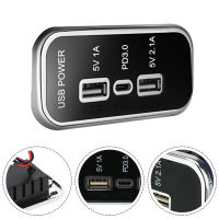 12-24V 18W Dual USB PD Car Charger Socket Type C รถจักรยานยนต์เรือรถ RV Power Adapter อุปกรณ์เสริมในรถยนต์