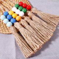 【YF】✷♗  5pcs Jute Tassel  Colorful Wood Beads Hemp Rope Tassels for Crafts CurtainHome Decorations