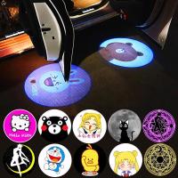 1PC Universal Led Cartoon Dynamic Car Door Welcome Projector Wireless Car Interior Decoration Courtesy Lamp Kit อุปกรณ์เสริมในรถยนต์