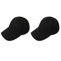 2X Kids Plain Baseball Cap Girls Boys Junior Childrens Hat Summer-Black