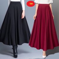 COD ◆❒ vffe899 A-Line High Waist Womens Maxi Skirts Expansion Skirt (SKIRT LABUH MUSLIMAH KEMBANG TAK JARANG)