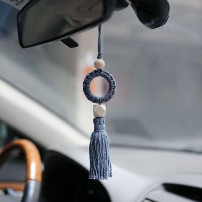 Car Pendant Hand Made Cotton Bohemia Auto Rearview Mirror Hanging Ornament Interior Fragrance Decoraction Accessories Girls Gift