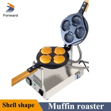 Round Commercial Nonstick Electric Waffle Maker 4pcs Muffin Maker Baker  Machine