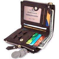 Mini Leather Men Wallet Aluminum Card&amp;ID holders Slim RFID Wallet Coin Purse