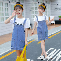 DIIMUU Summer Fashion 2-9 Years Kids Girls Denim Dress Baby Clothes Children Girl Skirt Clothing