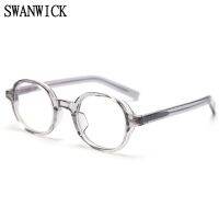 {Paopao glasses} Swanwick ย้อนยุครูปไข่แว่นตากรอบผู้หญิงล้างกรอบแว่นตาแสงหนาใสสีเทาชายของขวัญวันเกิดสไตล์เกาหลี