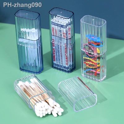 Portable Transparent Storage Box Travel Cotton Swab Toothpick Box Band-aid Classification Finishing Box Simple Small Object