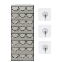 Hat Storage Organizer Clear Pockets Protect Hat Rack Door Hanging Holder Hanger Storage Rack for Baseball Cap Bedroom Gray Oxford Cloth+PVC