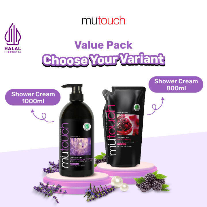 PAKET MuTouch Shower Cream 1000ml + MuTouch Shower Cream 800ml | Lazada ...