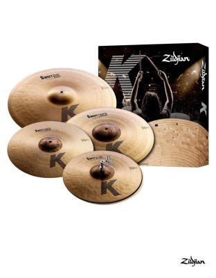 Zildjian  KS4681 K Sweet Cymbal Pack ชุดฉาบ 4 ชิ้น ให้โทนเสียงดุดัน ดาร์ค ตอบสนองการเล่นของมือกลองได้ดี ในชุดประกอบด้วย ไฮแฮท 14