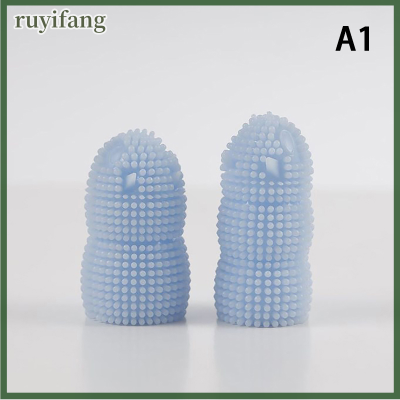 ruyifang แปรงสีฟันขนนุ่มมากสำหรับสัตว์เลี้ยงสำหรับสุนัขทำความสะอาดฟันอุปกรณ์ทำความสะอาดฟันซิลิโคนไม่เป็นพิษ