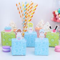 Spa Birthday Party Gift Boxes Candy Bags Treat Wrapping Decoration Baby Shower Girl Event Festival Decor Preschool Toddlers 5pcs Gift Wrapping  Bags