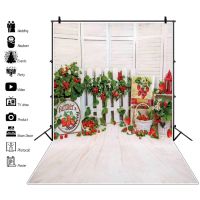 Baby Birthday Photography Backdrop Strawberry Wooden Wall Party Decor Banner Background For Children Photo Studio Photozone Prop