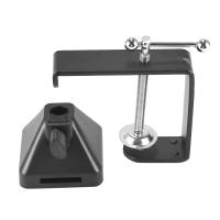 Heavy-Duty Table Mount Clamp, C Mounting Clamp Holder with Headset Hook Hanger for Microphone Suspension Boom Arm Stand