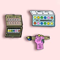 【YF】✖  Fashion Paint Metal Enamel Brooch Cartoon Board Badge Pin Painter Raw Clothing Jewelry