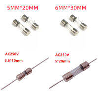 10 ชิ้น/ล็อต 5x20 มม.6x30 มม.แก้วฟิวส์หลอด 1A 2A 3A 5A 10A 15A 20A สแควร์รอบฟิวส์ Axial Lead สีเขียวสีฟ้าฟิวส์ 125/250V-bcco889