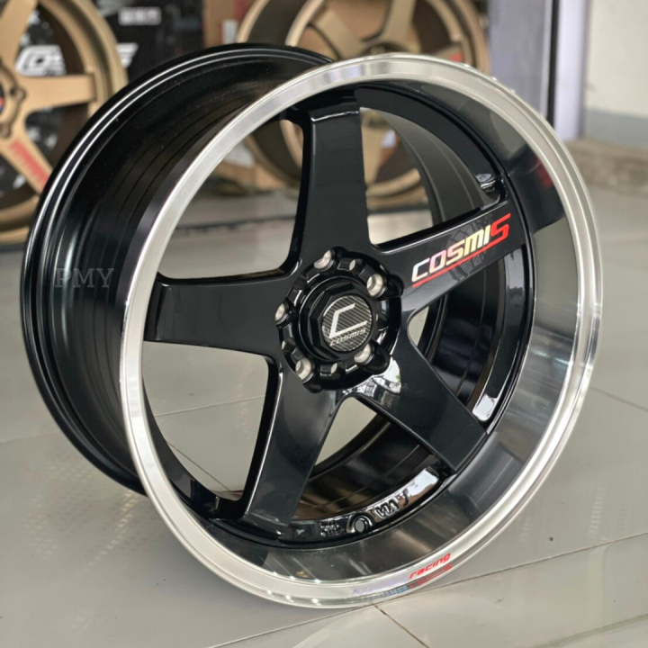 ล้อแม็กขอบ-18x9-5-et-12-18x10-5-et-15-5h114-3-cb73-1-ยี่ห้อ-cosmis-รุ่น-rs3-9949-สีดำ-ขอบเงา-เพลท-ราคาต่อ1วง-ขายยกชุด4วง-new2022