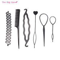 The Big Ups? 6ชิ้น เซ็ตทรงผม braiding Tools Pull-Through hair Needle dispenser hair comb