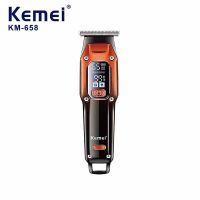 Kemei Electric Clipper KM-658 ใหม่ LED LCD จอแสดงผลดิจิตอล USB ชาร์จเร็ว Fader Salon Hair Clipper