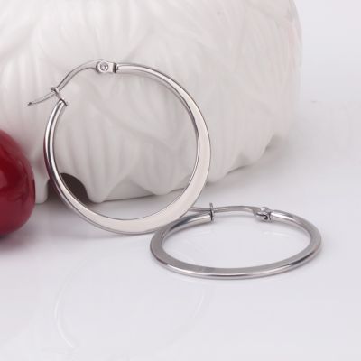 【YP】 LUXUSTEEL 15mm/25mm/35mm Hoop Earring Color Round Basket Fashion Jewelry Women/Girls