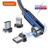 สายแม่เหล็ก Toocki ชาร์จเร็ว,ไมโคร USB หมุนได้540สายสำหรับ iPhone Xiaomi ชนิด C โทรศัพท์มือถือสายไฟแท่นชาร์จแม่เหล็ก