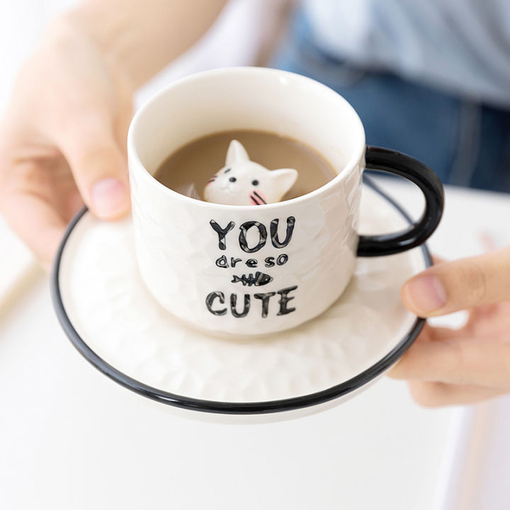 creative-ceramics-mug-with-spoon-tray-cute-cat-relief-coffee-milk-tea-handle-porcelain-cup-couple-water-cup-novelty-gifts