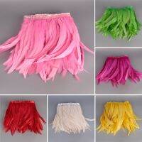 25-30cm Whie Rooster Tail Trim Coque Feather Trimming/ribbon for Crafts Dress Skirt Carnival Costumes Plumes