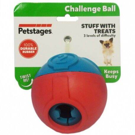 petstages challenge ball treat dispensing dog toy