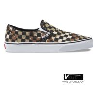 VANS SLIP ON CHECKERBOARD CAMO DESERT TRUE WHITE SNEAKERS สินค้ามีประกันแท้