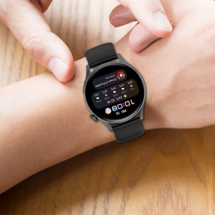 สำหรับนาฬิกา-huawei-4-watch-4-pro-สีทึบเหล็กซิลิโคนสแตนเลสสายนาฬิกาแบบมีหัวสีดำ-สีดำ