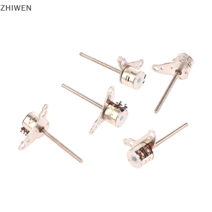 zhiwen-5ชิ้นสเต็ปมอเตอร์ขนาดเล็กแบบ4สาย2เฟสขนาดเล็ก6มม-สเต็ปปิ้งมอเตอร์หมุนเพลายาว17มม-เลนส์กล้องดิจิตอล
