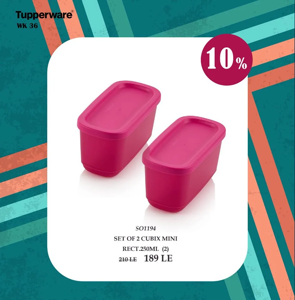 Tupperware Cubix Rectangular Small 250ml/ Small Container/ Food Storage  Box/ Airtight/ Bekas Kecil/ Small Gift/ Cute