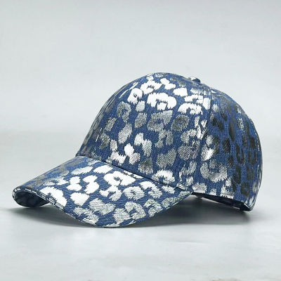 หมวกสตรีผ้ายีนส์แฟชั่นเสือดาวพิมพ์หมวกเบสบอล Snapback กลับไปในอนาคตหมวกของผู้หญิง Kpop Dropshipping