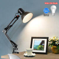 Table Lamp with Clamp, Folding Swing Arm Lamp School Desk Lamps with E27E26 Blub, for HomeOfficeStudyUV LED Lights2023