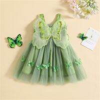 Children Girls Princess Dress Casual Sequin Butterfly Mesh Tulle A-Line Party Dress for Beach Party Wear Summer Clothing  by Hs2023