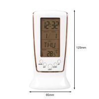 LCD Time Desktop Table Clocks Digital LED Blue Night Light Calendar Thermometer LCD Display Music Alarm Clock