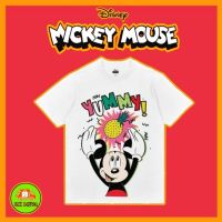 เสื้อยืดแขนสั้นคอกลมเสื้อDisney ลาย Mickey Mouse สีขาว ( MK-131 )Cotton 100%  [S-5XL]S-5XL