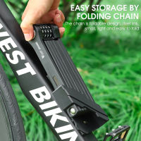 WEST BIKING 1.2m Portable Bicycle Chain Combination Locks Anti-Theft MTB Bike Folding Locks Security Padlock Cycling Accessories
