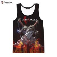 God of War-camisetas sin mangas para hombre y mujer, ropa de calle Harajuku de gran tamaño, Camisetas estampadas en 3D, Primavera