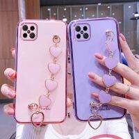 เคสโทรศัพท์กำไลข้อมือสำหรับ Oppo Reno 4 Z 5G,เคสเคสมือถือเลิฟสายสร้อยรูปหัวใจหรู4Z คาป4F 4 Pro SE Lite Soft