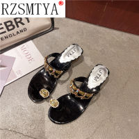 High Appearance Level Fairy Wind Water Diamond Set Foot Slippers Female 2022 Summer New Korean Vacation Beach Cool Slippers