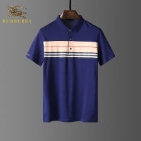 Burberry เสื้อโปโลสำหรับผู้ชาย,เสื้อเชิ้ตผ้าคอตตอนคุณภาพสูงพร้อมส่ง