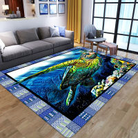 Soft Flannel Child Play Area Rug Cartoon Underwater World 3D Print Parlor Anti-slip Mat Home Decor Large Cars for Living Room