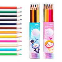 Deli C117-12 Colored Pencil 12 colors ดินสอสีไม้ 12 สี สีไม้ ดินสอสี เครื่องเขียน สีไม้ระบายภาพ อุปกรณ์เครื่องเขียน