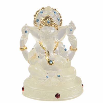 Hindu Elephant God of Success Statue Resin Transparent Figurine Ornament