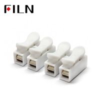 FILN 30pcs per lot 2 Pins white Electrical Cable Connectors CH2 Quick Splice Lock Wire Terminals Set 20x17x13.5 mm